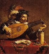 Theodoor Rombouts The Lute Player oil